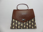 Sac à main en wax et cuir marron style rétro