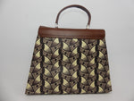 Sac à main en wax et cuir marron style rétro