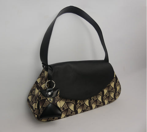 Sac Nommy: sac à main en cuir et wax