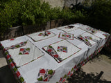 Ensemble nappe de table 6 couverts comportant 15 éléments en wax et coton - La casa