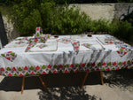 Ensemble nappe de table 6 couverts comportant 15 éléments en wax et coton - La casa