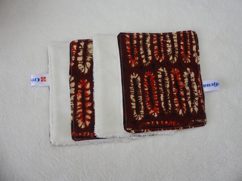 04 grandes lingettes démaquillantes en wax marron
