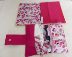 *Kit de change bébé rose clair : trousse de change + tapis à langer +lingettes lavables + gant de toilette