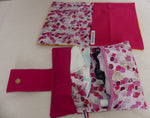 *Kit de change bébé rose clair : trousse de change + tapis à langer +lingettes lavables + gant de toilette