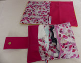 *Kit de change bébé rose clair : trousse de change + tapis à langer +lingettes lavables + gant de toilette