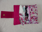 *Kit de change bébé rose clair : trousse de change + tapis à langer +lingettes lavables + gant de toilette