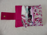 *Kit de change bébé rose clair : trousse de change + tapis à langer +lingettes lavables + gant de toilette
