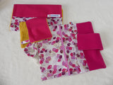 *Kit de change bébé rose clair : trousse de change + tapis à langer +lingettes lavables + gant de toilette